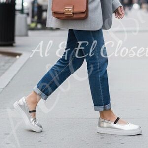 Seychelles Moon Child Silver Metallic Platform Loafer Sneakers Size 7.5 NWB